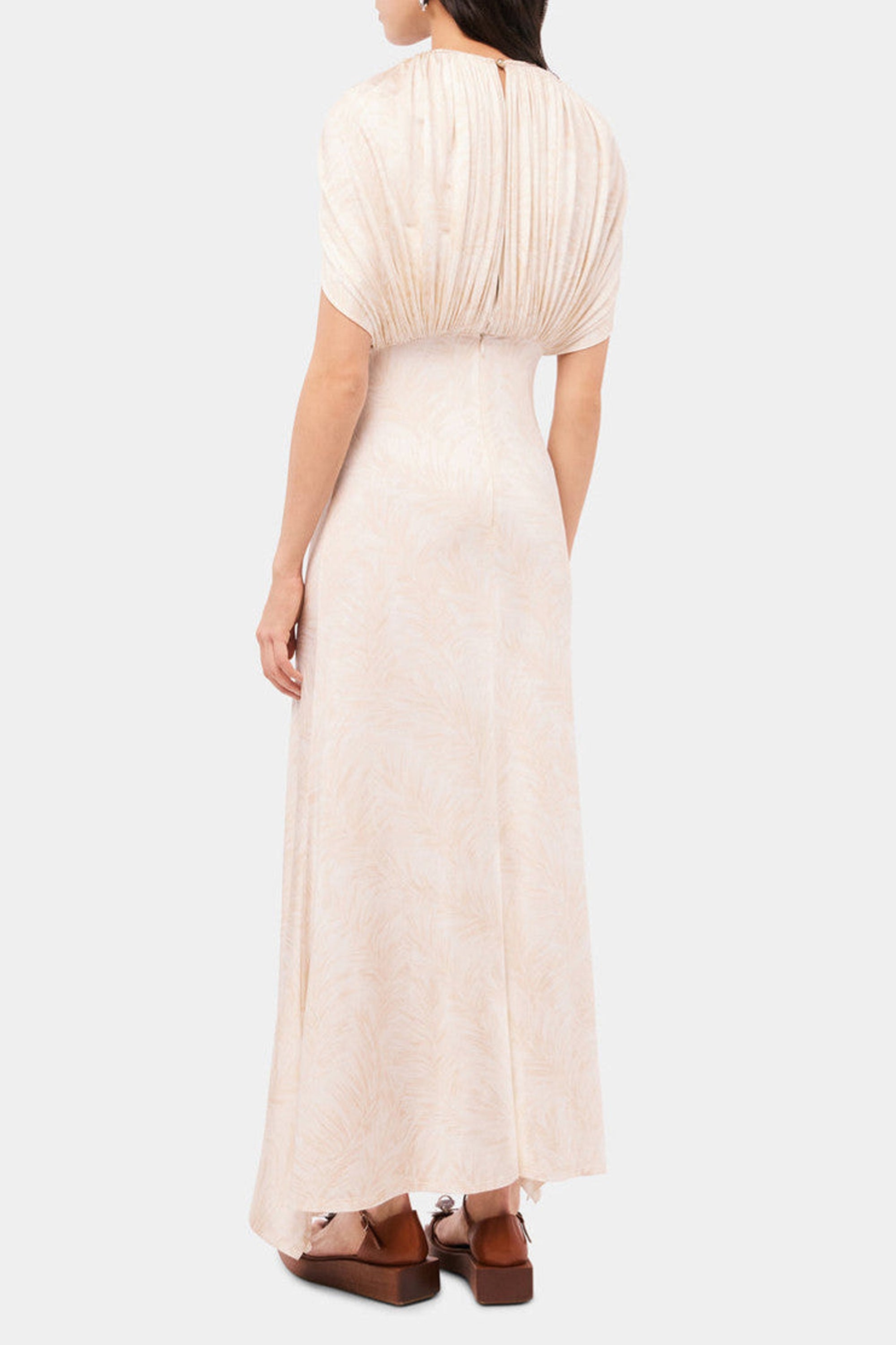 Draped maxi dress - Feathers