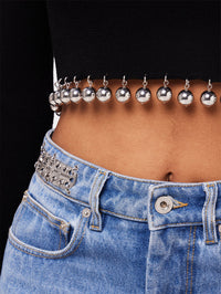 Pull court avec perles en laine - Black