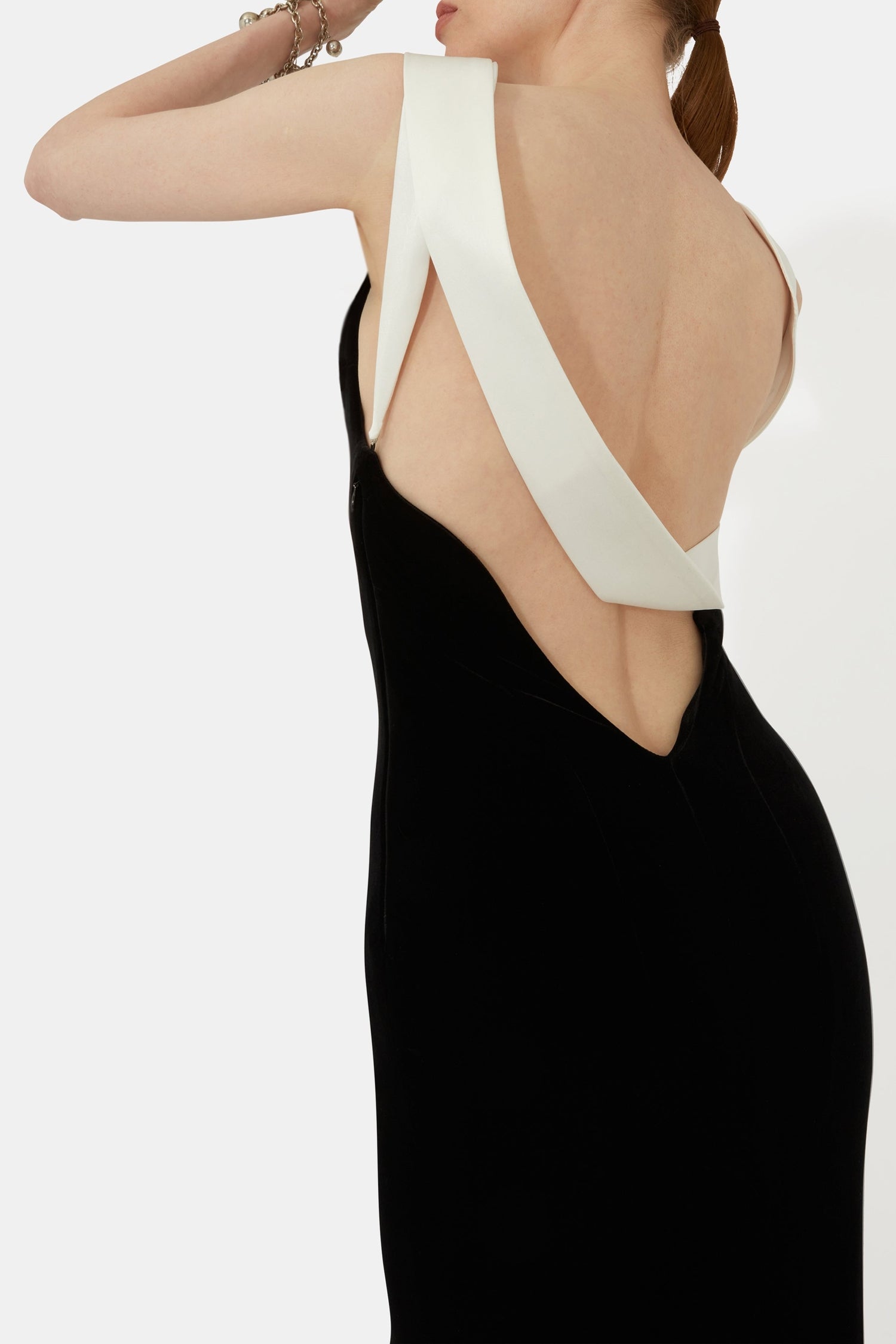 Robe Avedon en velours perforé - Black