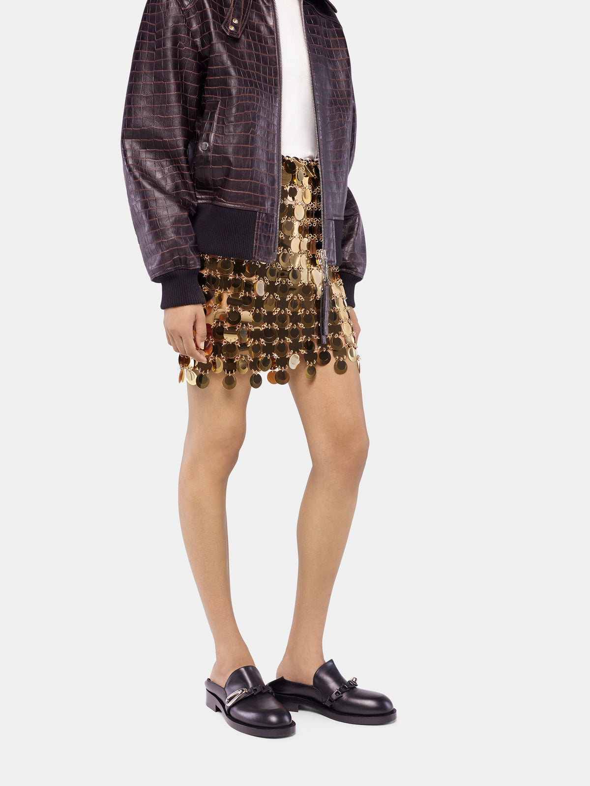 The gold sparkle discs skirt
