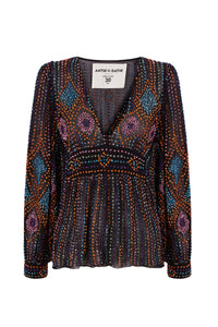 Blouse brodée de perles Louison - Multico