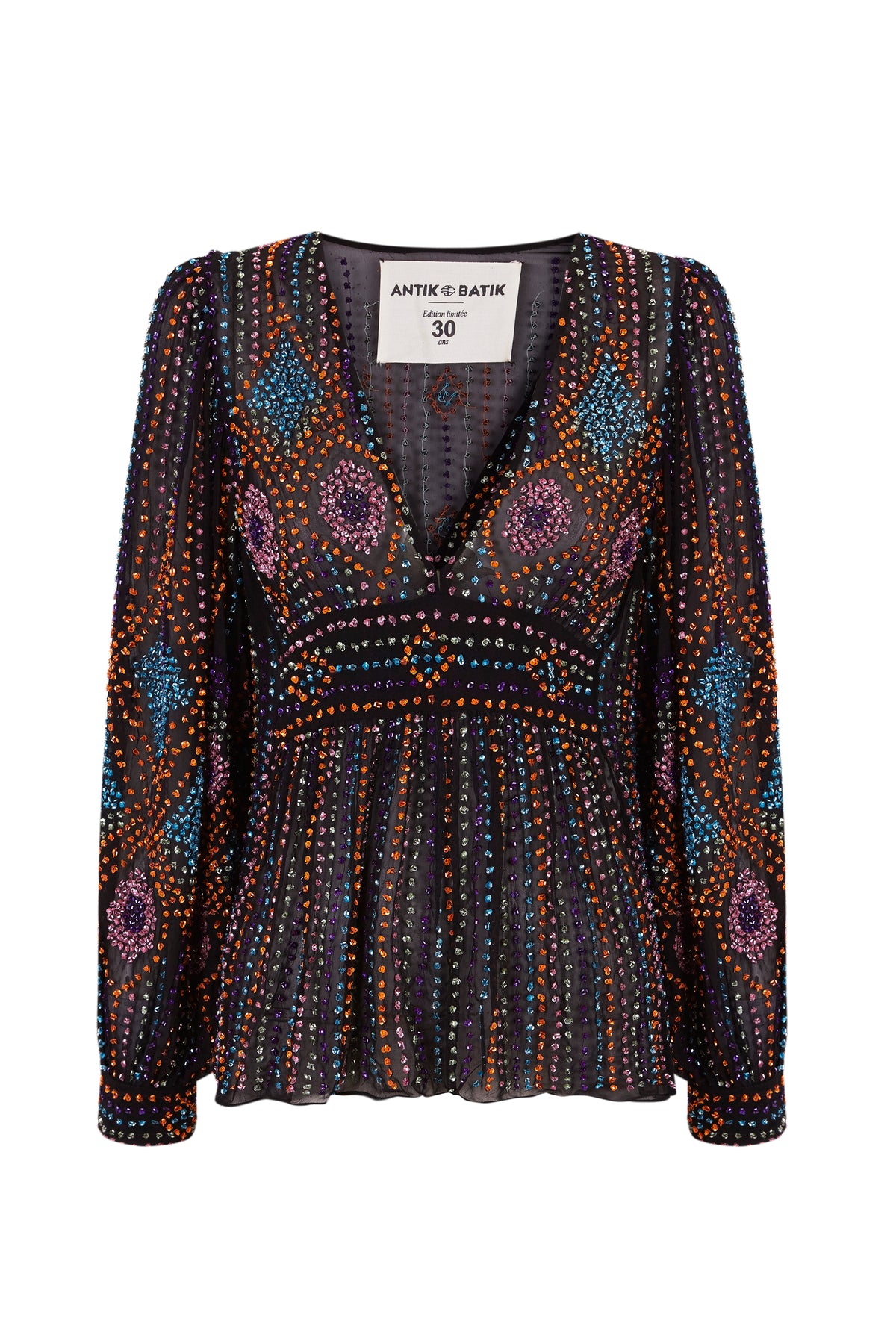 Blouse brodée de perles Louison - Multico