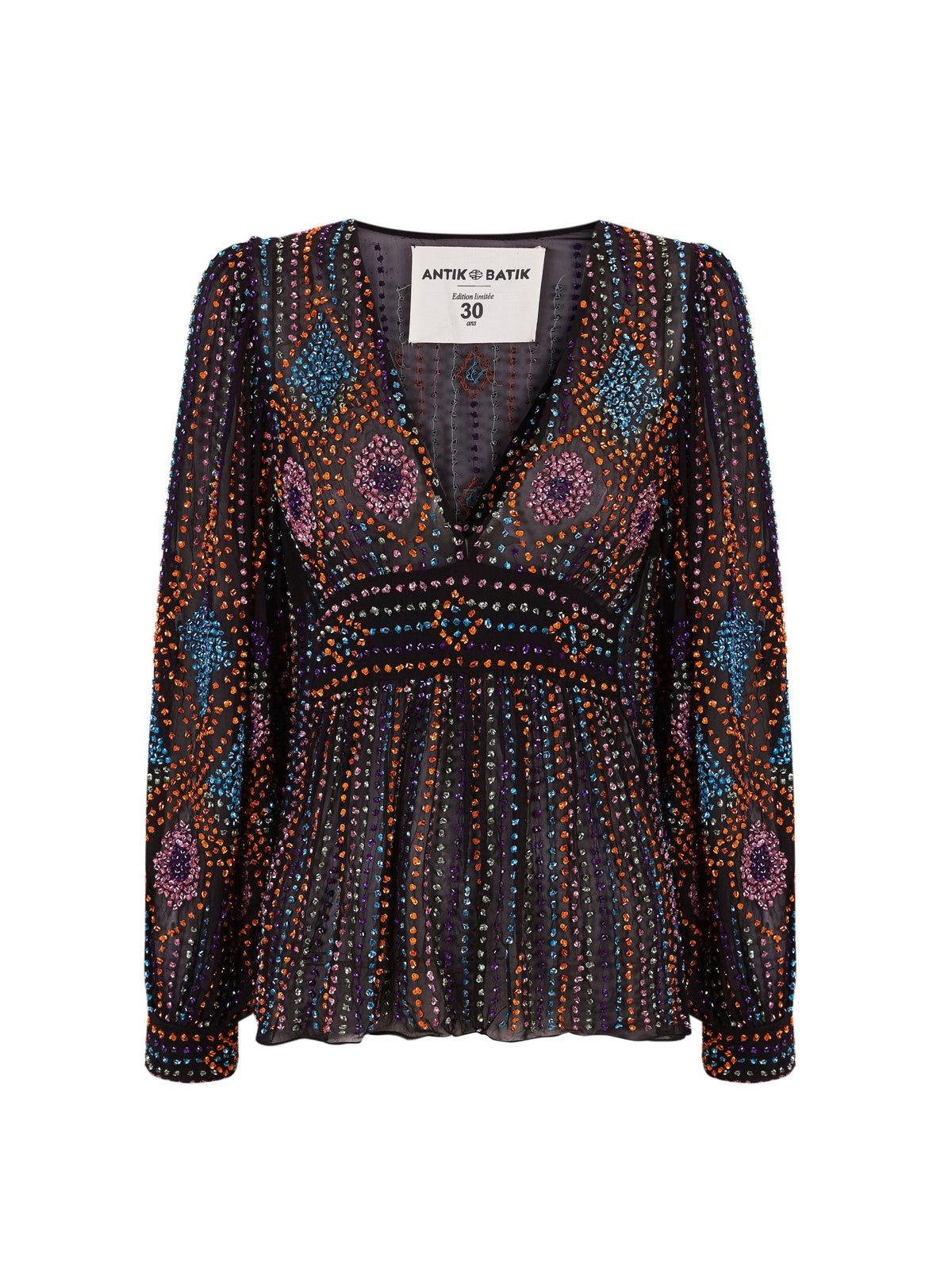 Blouse brodée de perles Louison - Multico