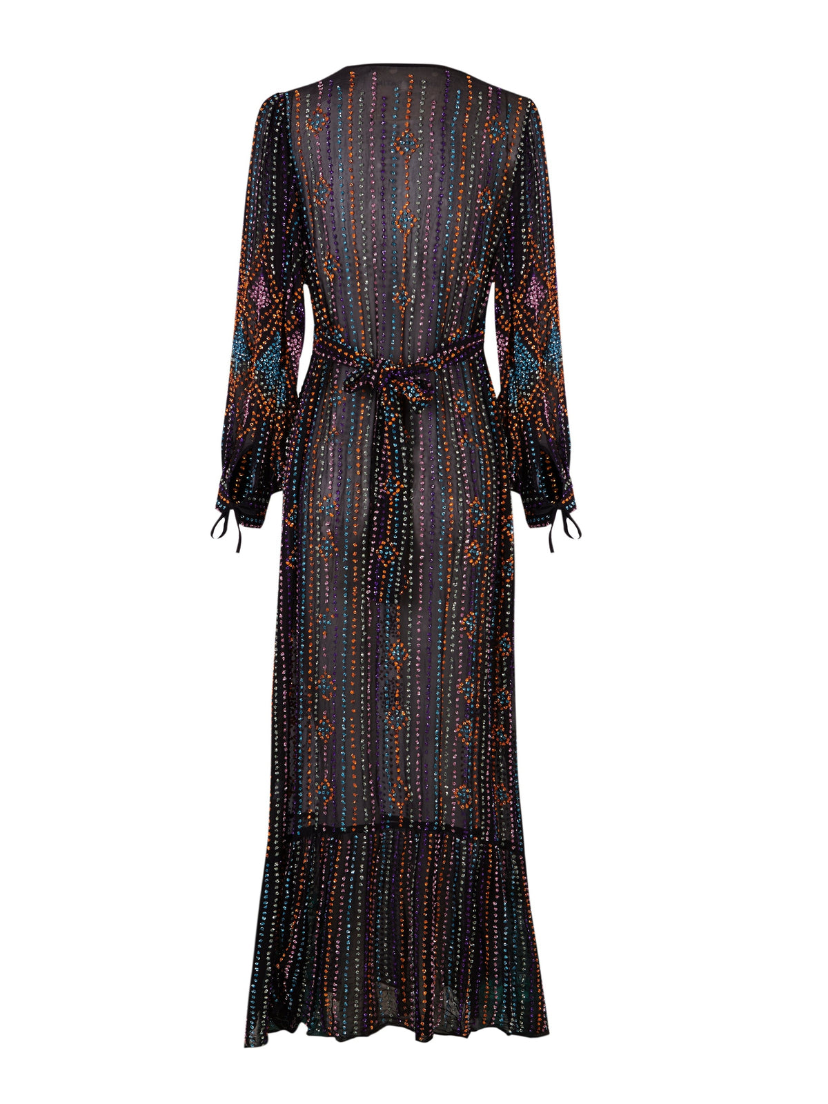Robe longue brodée de perles Louison - Multico