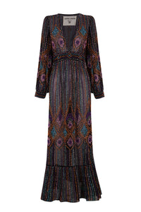 Robe longue brodée de perles Louison - Multico