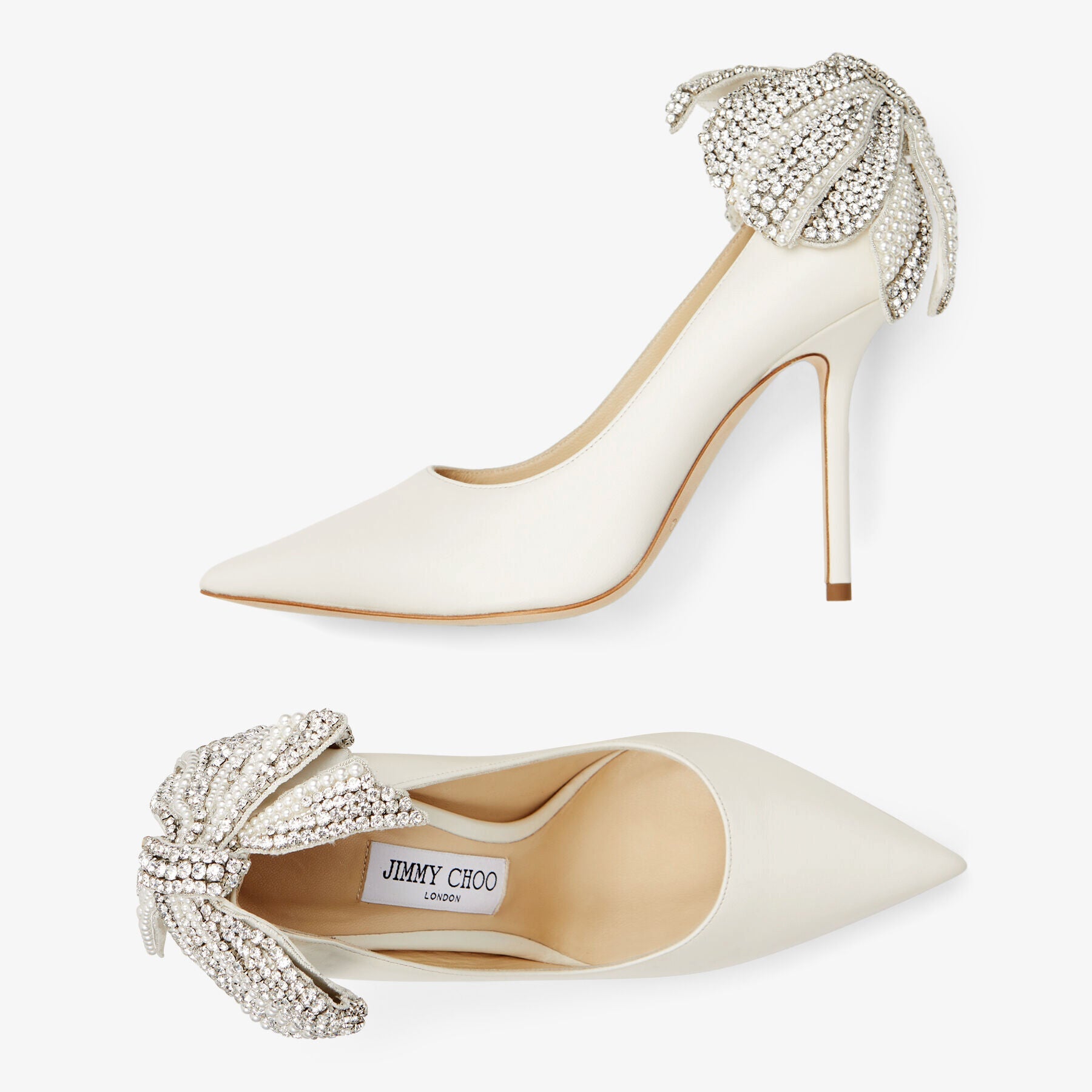 Escarpins Love 100 en cuir - Latte Mix