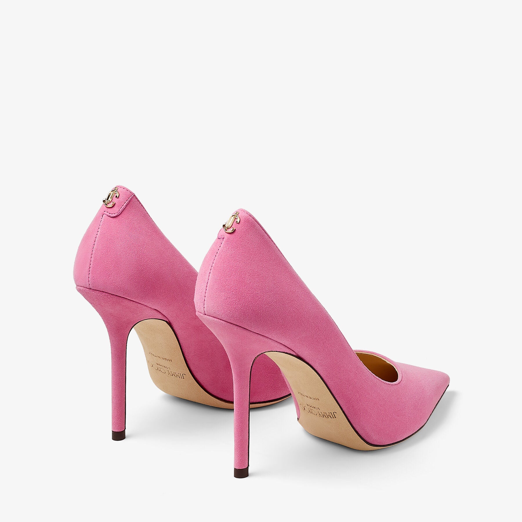 Escarpins Love pointus 100 à monogramme JC - Candy Pink