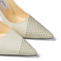 Love 100 leather studded pointy pumps - Latte & Silver