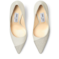 Love 100 leather studded pointy pumps - Latte & Silver