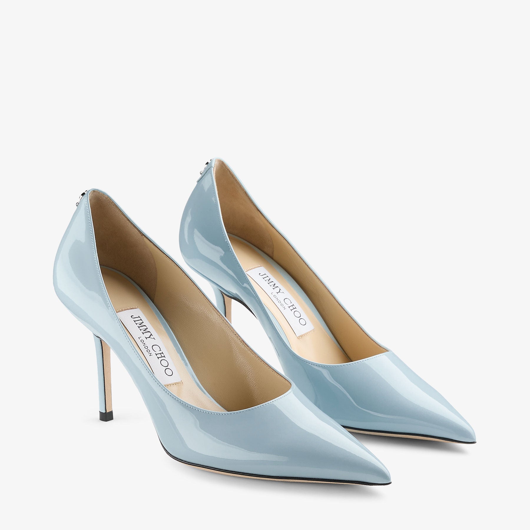 Escarpins Love 85 en cuir verni - Ice Blue
