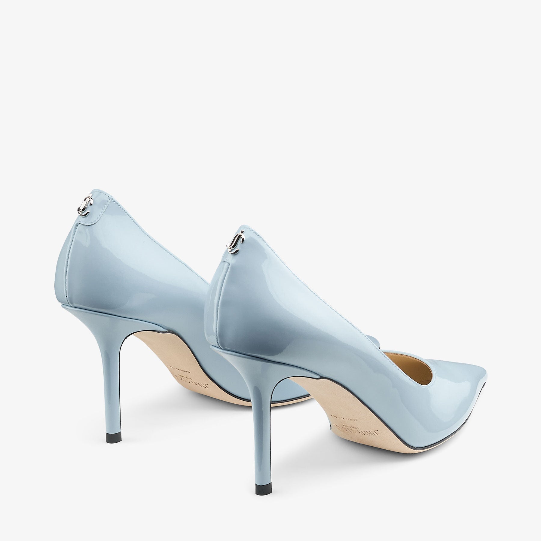 Escarpins Love 85 en cuir verni - Ice Blue