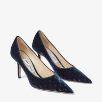 Love pointy-toe pumps 85 in velvet - Navy
