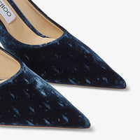 Love pointy-toe pumps 85 in velvet - Navy