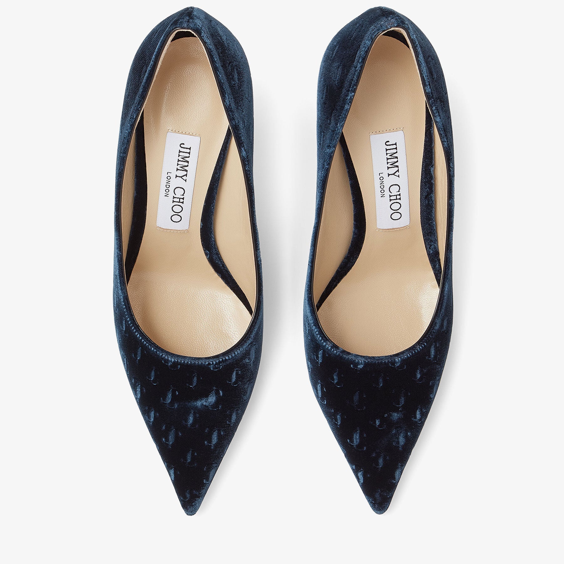 Love pointy-toe pumps 85 in velvet - Navy