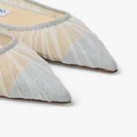 Ballerines Love plates en étoffe pailletée - Ivory & Silver