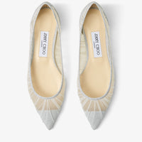 Ballerines Love plates en étoffe pailletée - Ivory & Silver