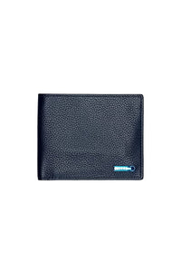 Portefeuille grainé à plaque émaillée en cuir - Noir
