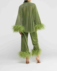 Pantalon à ourlets plumés - Bubble Pink