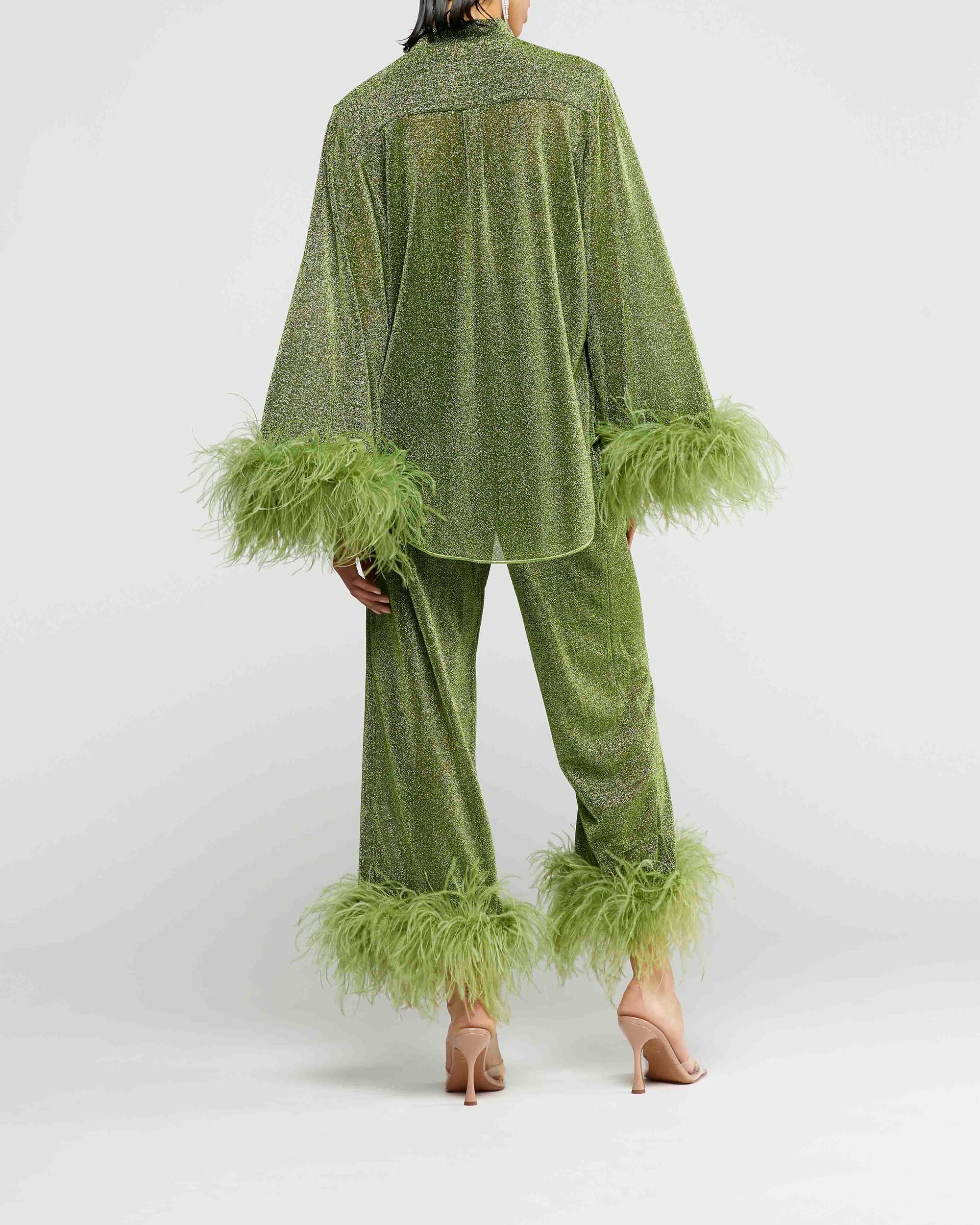 Pantalon à ourlets plumés - Bubble Pink