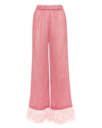 Pantalon à ourlets plumés - Bubble Pink