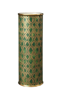 Fortuny large earthenware and brass vase - Green