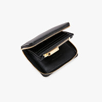 Portefeuille à fermeture éclair en cuir - Black