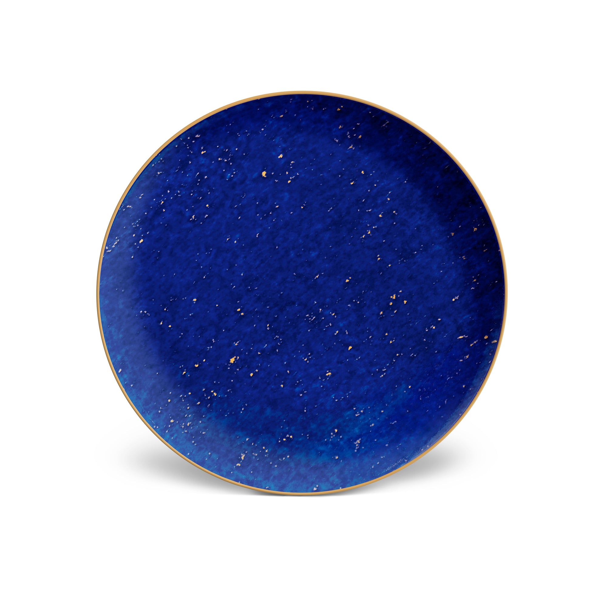 Coffret de 4 assiettes à dessert Lapis en porcelaine & or 24K - Bleu