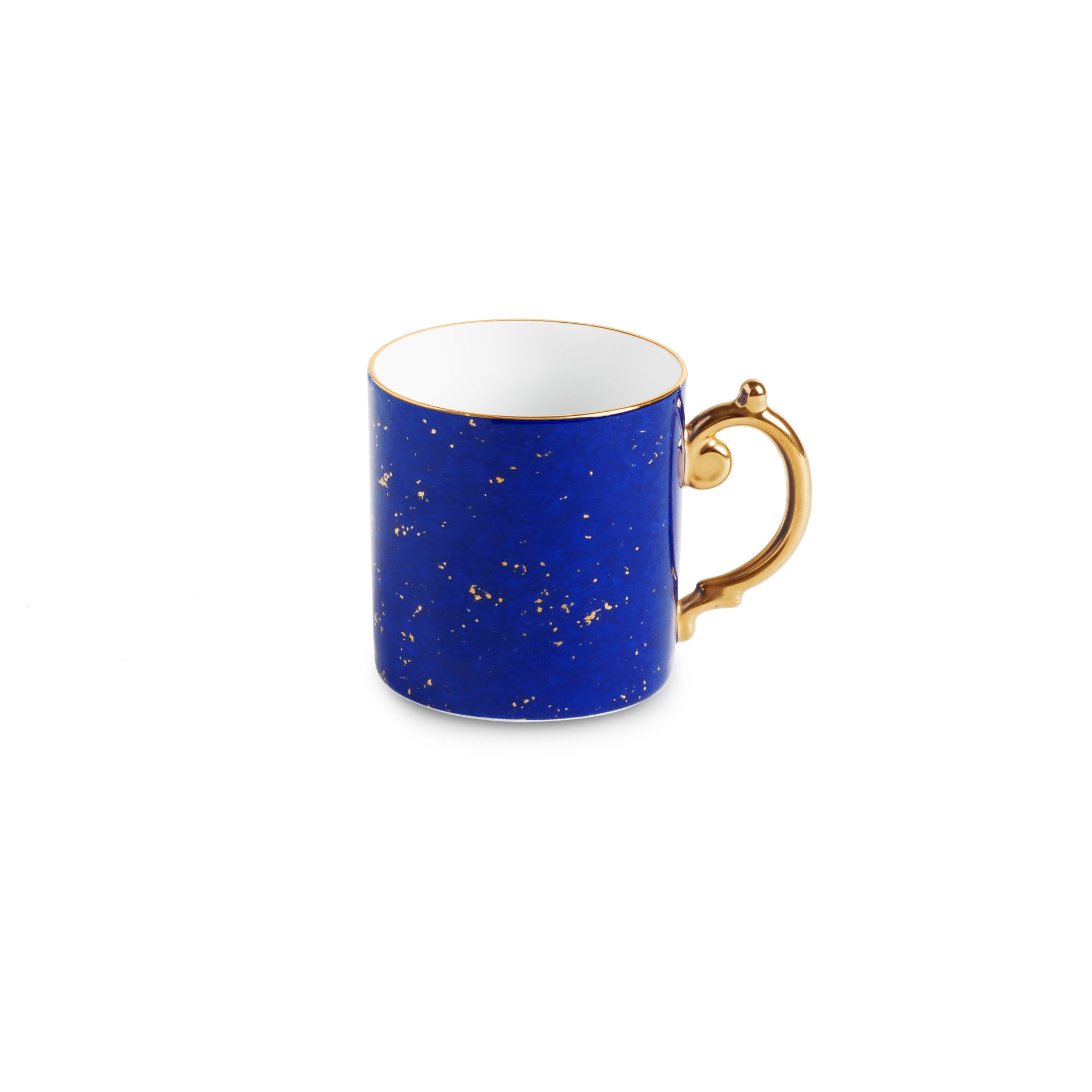 Tasse espresso & soucoupe Lapis en porcelaine & or 24K - Bleu