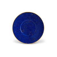 Tasse espresso & soucoupe Lapis en porcelaine & or 24K - Bleu
