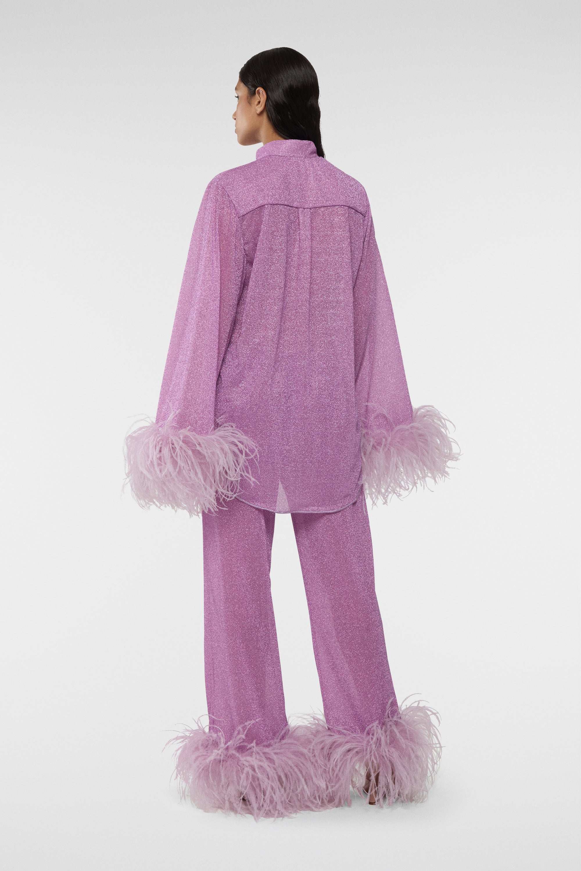 Chemise longue Lumière Plumage - Glicine