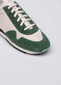 Baskets en cuir et nylon - Vert Bouteille