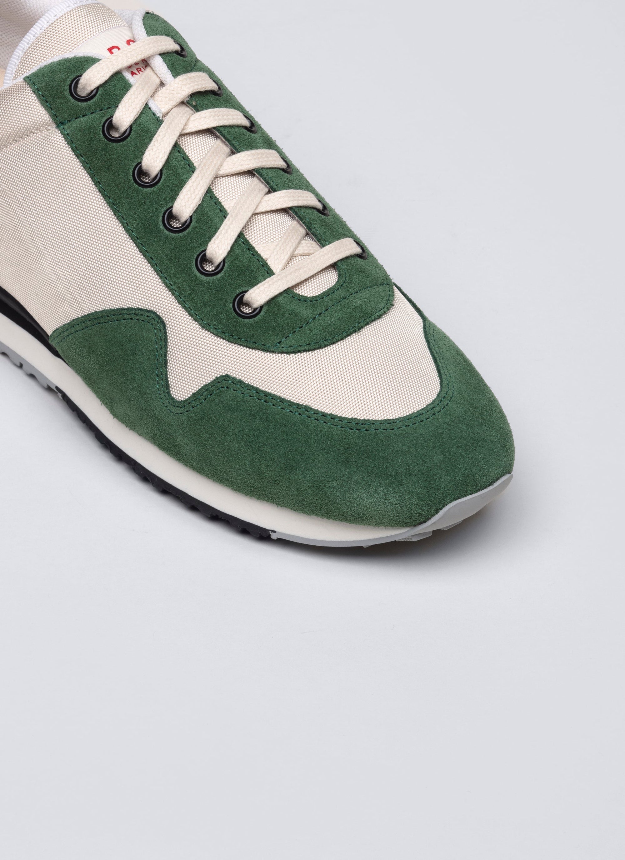 Baskets en cuir et nylon - Vert Bouteille