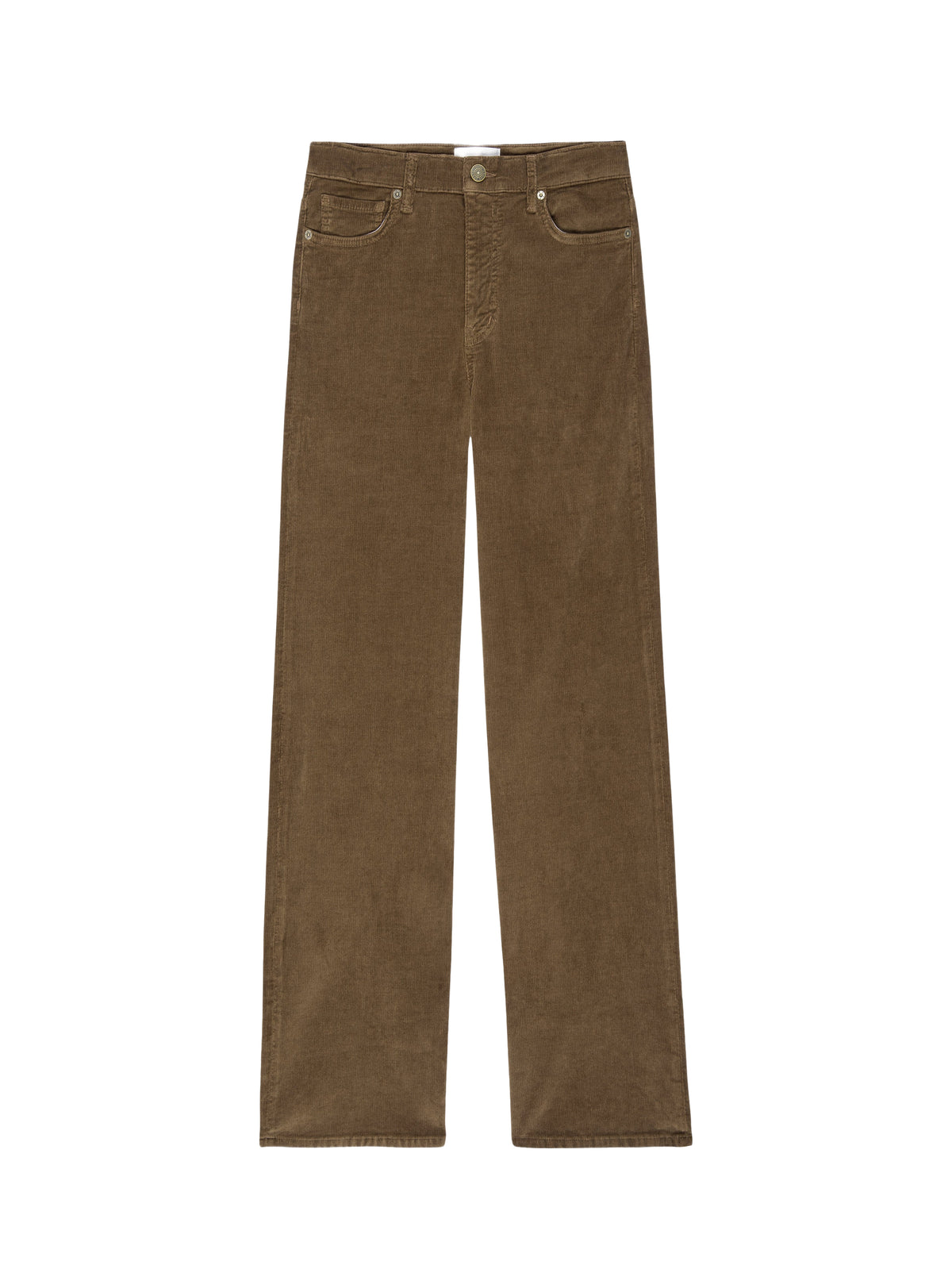 Slim-fit corduroy palazzo trousers in denim - Toast