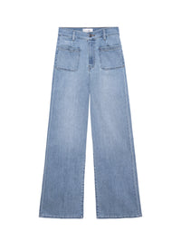 Bardot Pkt Slim Palazzo Trousers in denim - Wilson Clean