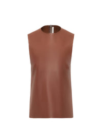 Top sans manches en cuir - Chestnut