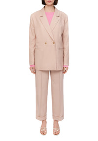 Blazer Lubaina croisé en laine - Pale Rose