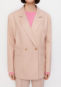 Blazer Lubaina croisé en laine - Pale Rose