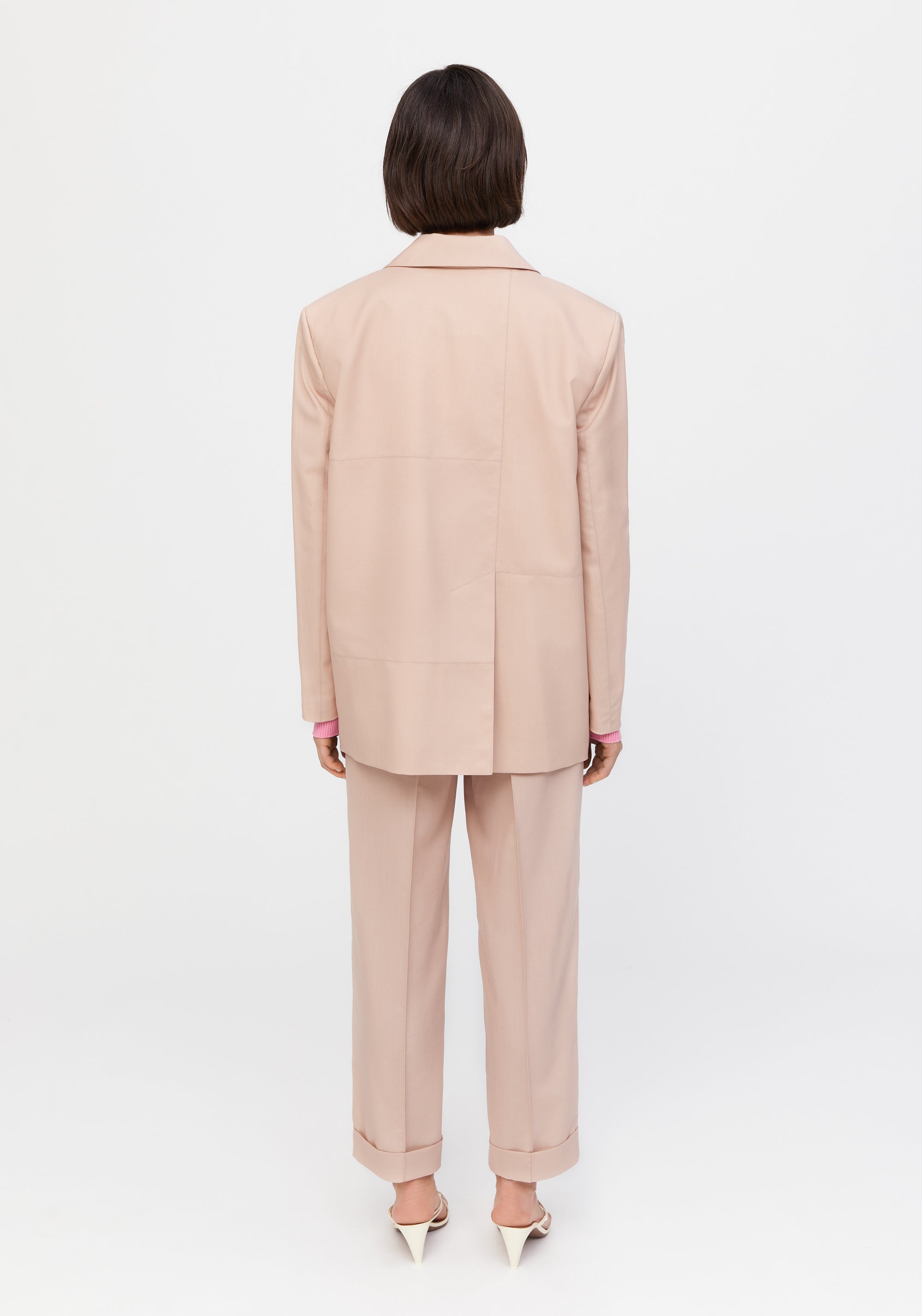 Blazer Lubaina croisé en laine - Pale Rose