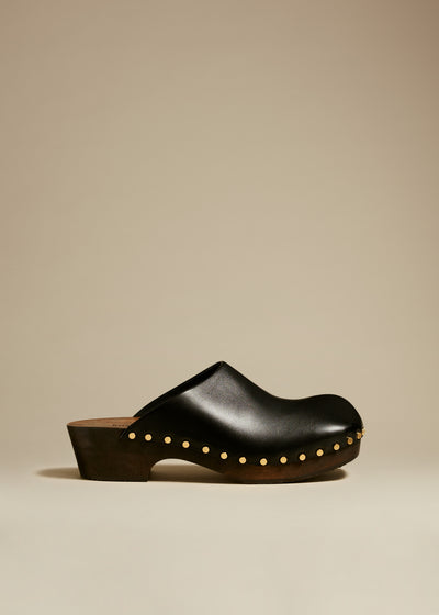 Lucca clog in leather - Black