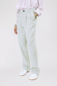 Pantalon Lucien à pinces en laine - Grey