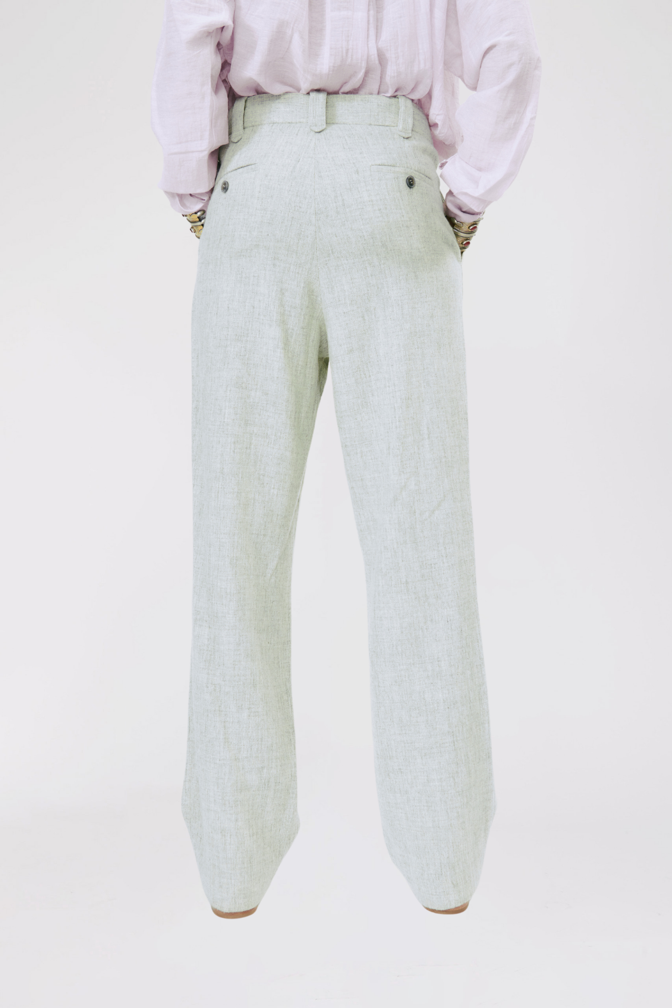 Pantalon Lucien à pinces en laine - Grey