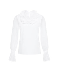 Blouse Lucine à détails sur le col - White