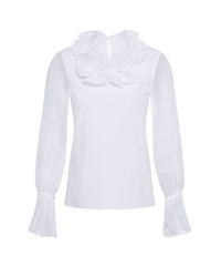 Blouse Lucine à détails sur le col - White