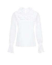 Blouse Lucine à détails sur le col - White