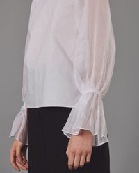 Blouse Lucine à détails sur le col - White