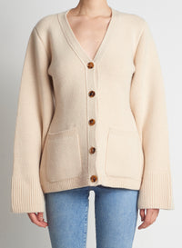 Lucy cardigan in cashmere - Custard