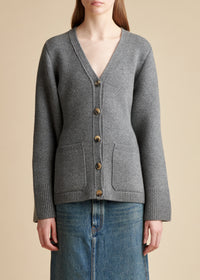 Lucy cardigan in cashmere - Smoke