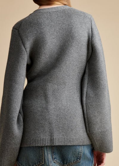 Lucy cardigan in cashmere - Smoke
