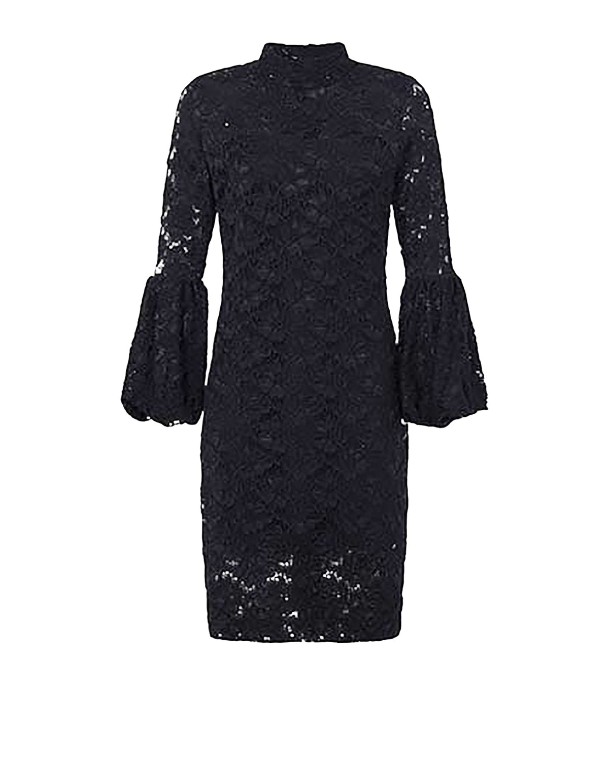 Robe Lully en dentelle à manches ballons - Black