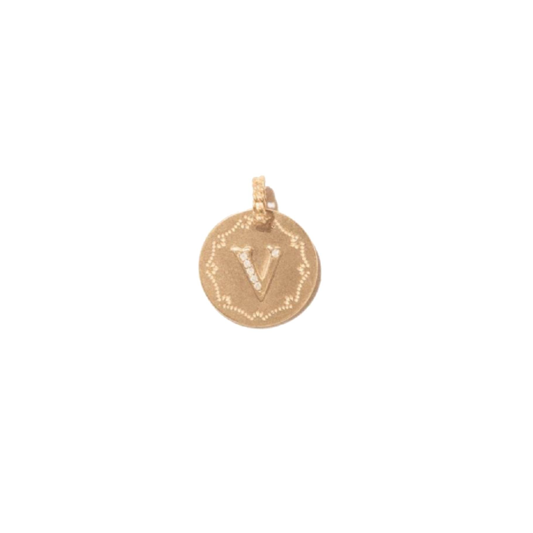 Pendentifs Alphabet en or jaune avec diamant - Diamant